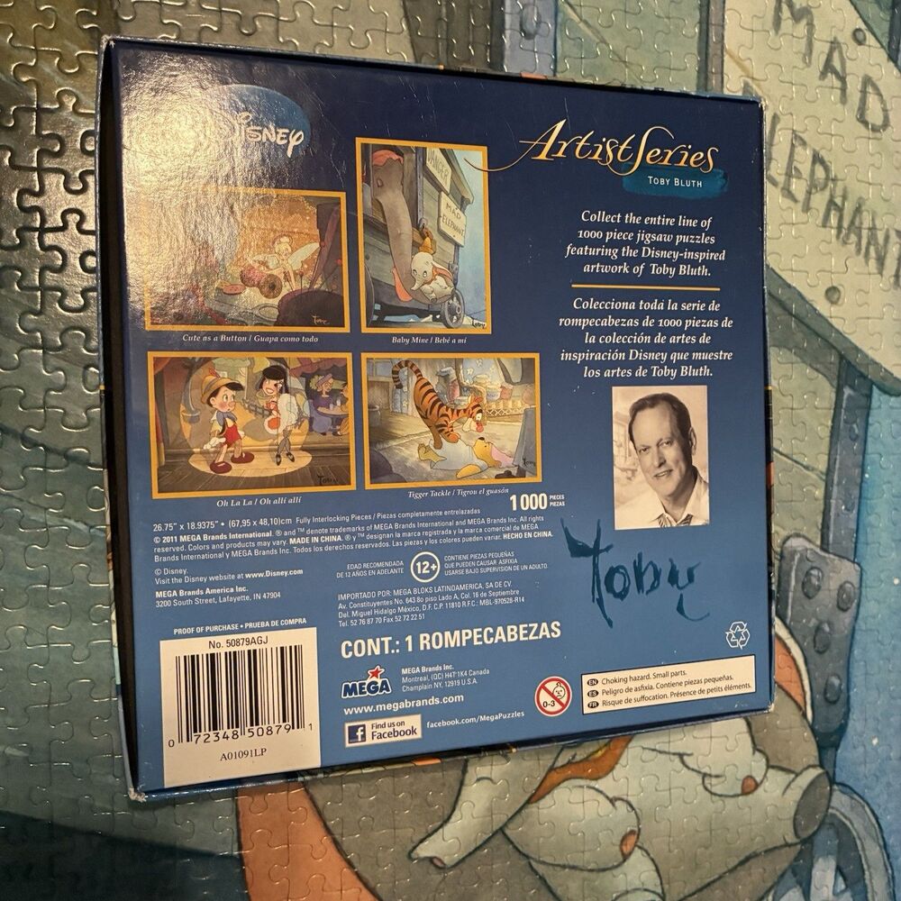 DUMBO Classic Disney Movie BABY MINE Artist Series Toby Bluth Jigsaw Puzzle RARE - Picture 2 of 8